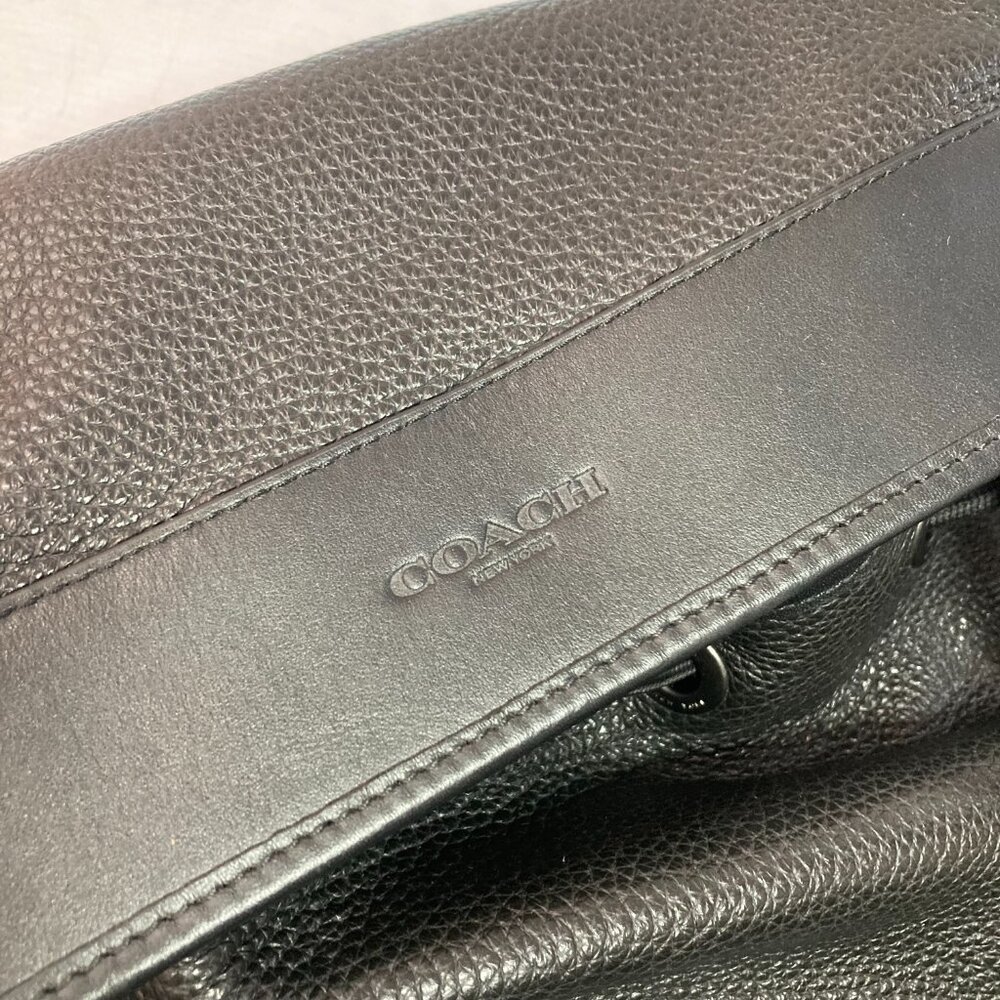 Coach Black Leather Men's Backpack - Picture 3 of 15
